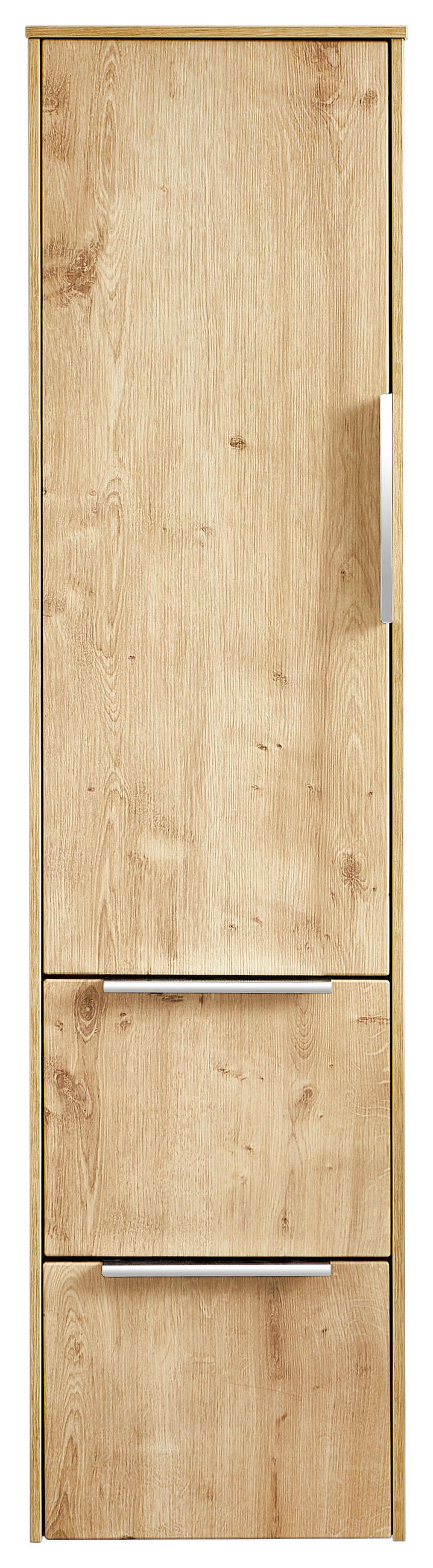 MIDISCHRANK 32,2/129/32,5 cm  - Chromfarben/Eichefarben, KONVENTIONELL, Glas/Holzwerkstoff (32,2/129/32,5cm) - Novel