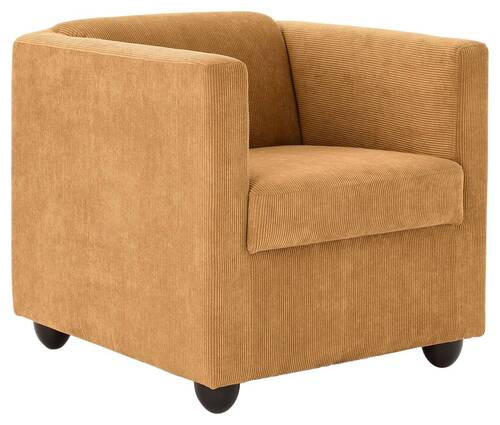 SESSEL in Cord Orange  - Schwarz/Orange, Design, Holz/Textil (72/71/75cm) - LOOKS by W.Joop