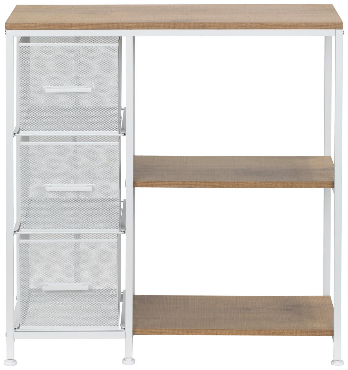 KOMMODE  in 76/79.5/30 cm  - Eichefarben/Weiß, MODERN, Holzwerkstoff/Metall (76/79.5/30cm) - PBJ