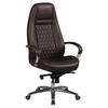 CHEFSESSEL  in Lederlook Braun  - Alufarben/Braun, MODERN, Leder/Kunststoff (68/130/68cm) - MID.YOU