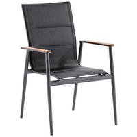 GARTENSTUHL Aluminium Schwarz, Anthrazit  - Anthrazit/Schwarz, Basics, Holz/Textil (61/96/67cm)