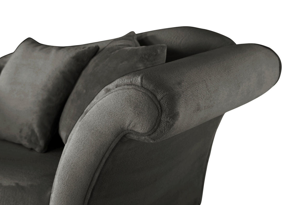 FAUTEUIL in Chenille Anthrazit  - Anthrazit/Schwarz, Design, Textil/Metall (138/83/85cm)