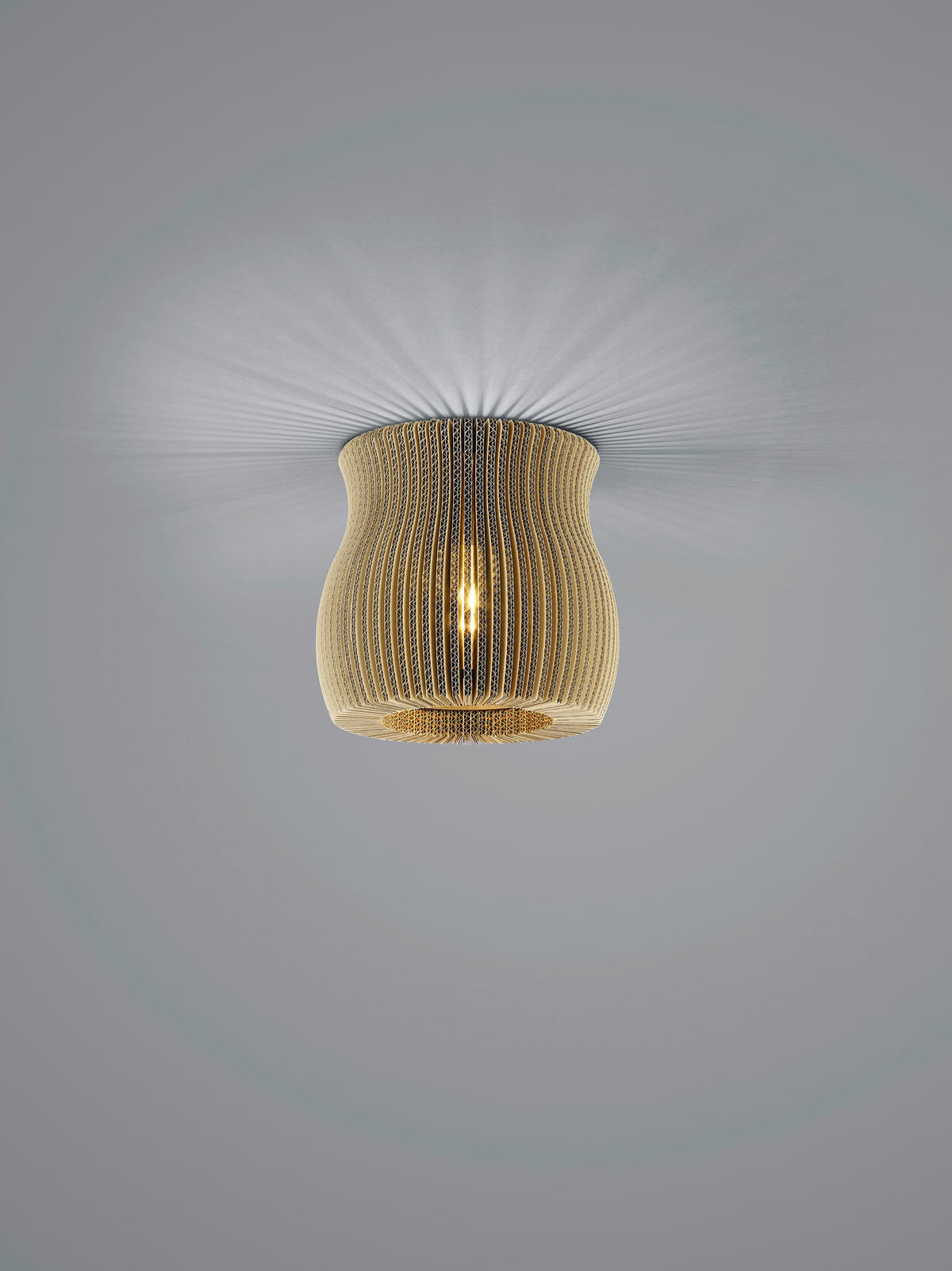 DECKENLEUCHTE 28/25 cm  - Naturfarben, Design, Wellpappe (28/25cm) - Hell