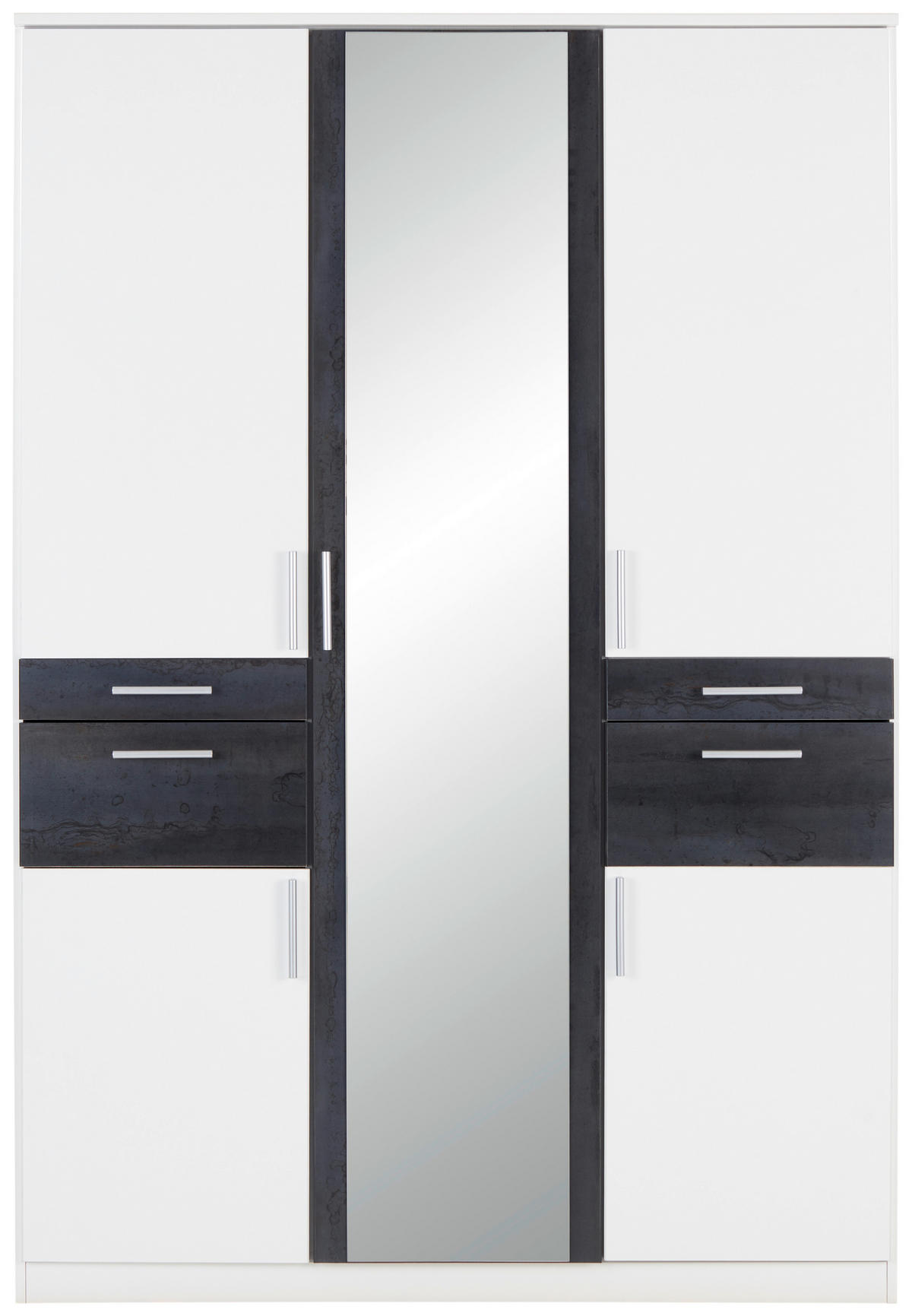 KLEIDERSCHRANK in Graphitfarben, Grau, Weiss  - Weiss/Silberfarben, Modern, Holzwerkstoff/Kunststoff (135/199/58cm) - MID.YOU
