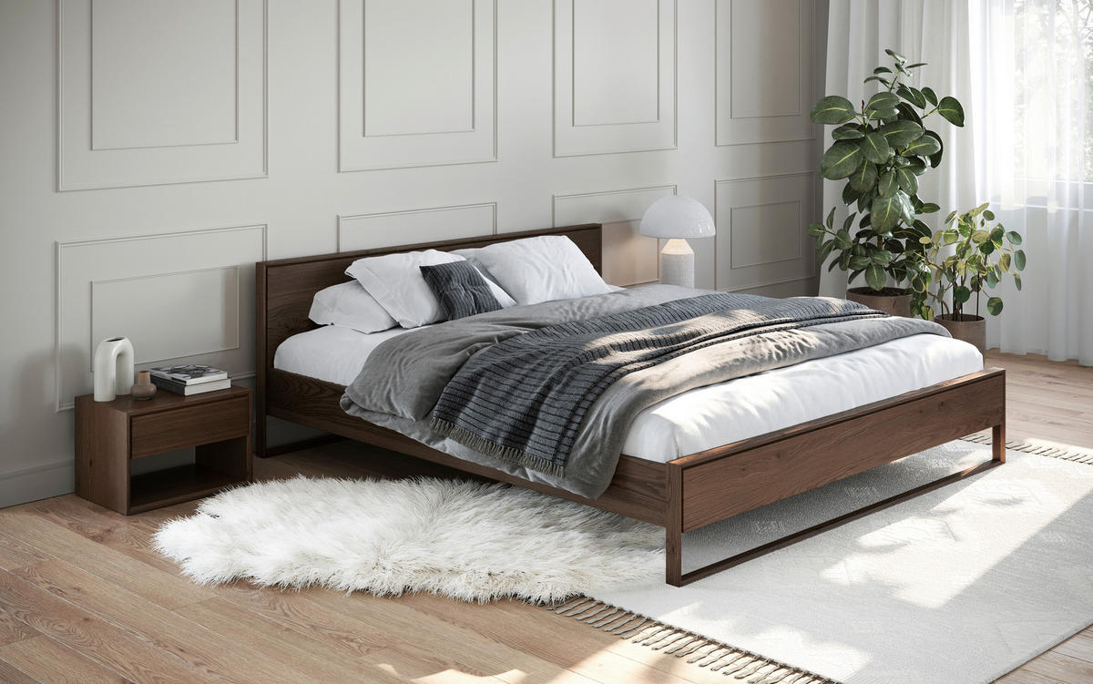 BETT 140/200 cm  in Dunkelbraun  - Dunkelbraun, MODERN, Holz (140/200cm) - Linea Natura