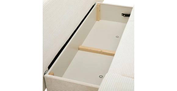 SCHLAFSOFA  in Cord Creme  - Chromfarben/Creme, Design, Textil/Metall (200/78/90cm) - Venda