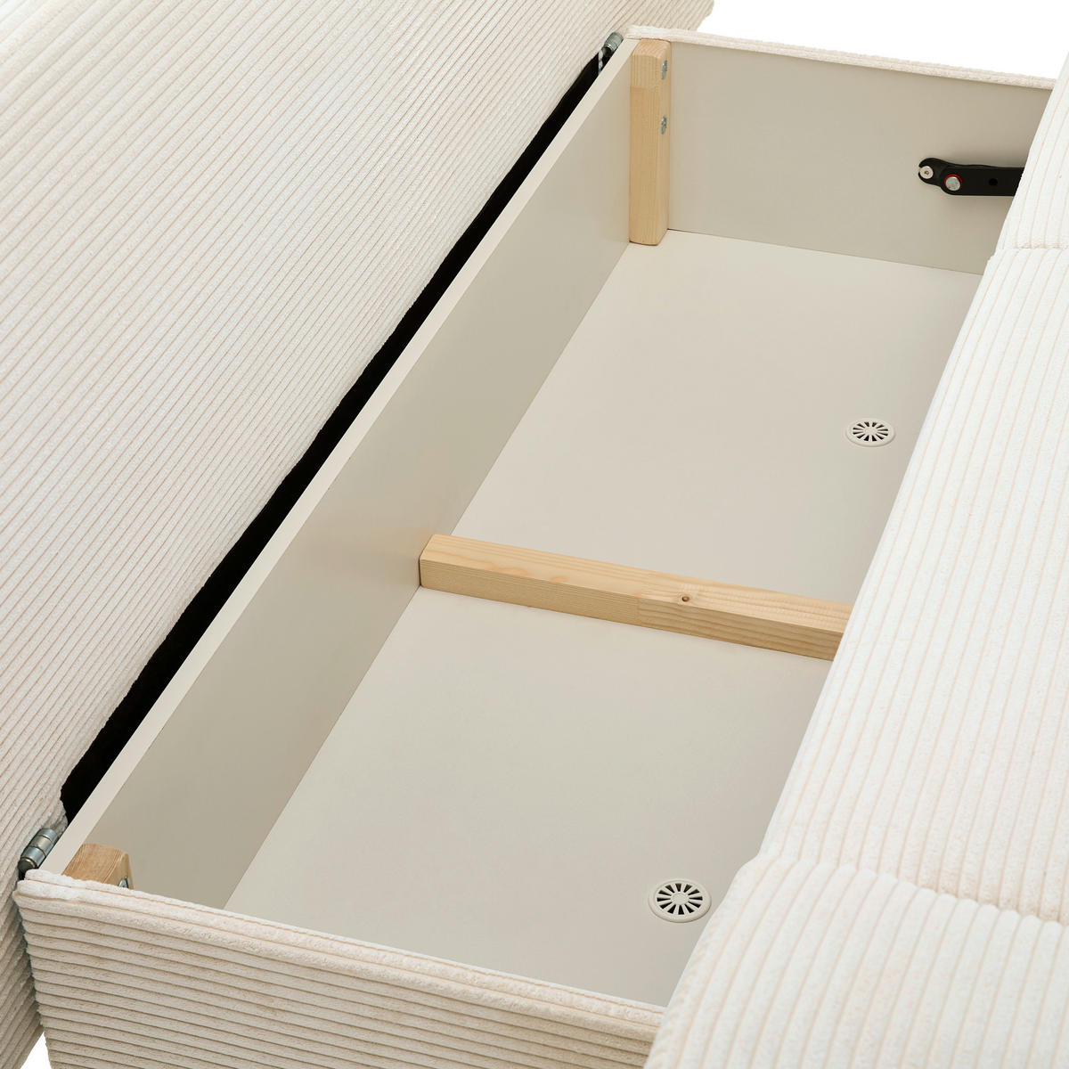 SCHLAFSOFA  mit Bettfunktion erhältlich Cord Creme  - Chromfarben/Creme, Design, Textil/Metall (200/78/90cm) - Venda