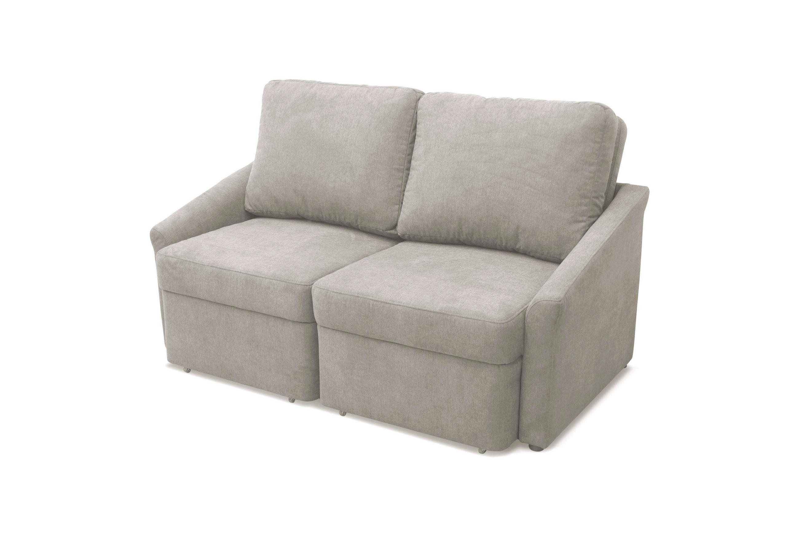 SCHLAFSOFA Mikrofaser Silberfarben  - Beige/Silberfarben, Basics, Kunststoff/Textil (168/86/96cm) - MID.YOU