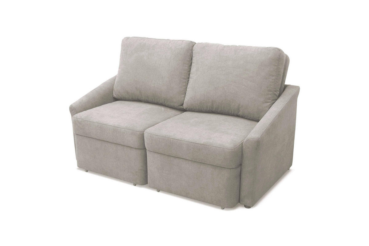 SCHLAFSOFA Mikrofaser Silberfarben  - Beige/Silberfarben, Basics, Kunststoff/Textil (168/86/96cm) - MID.YOU