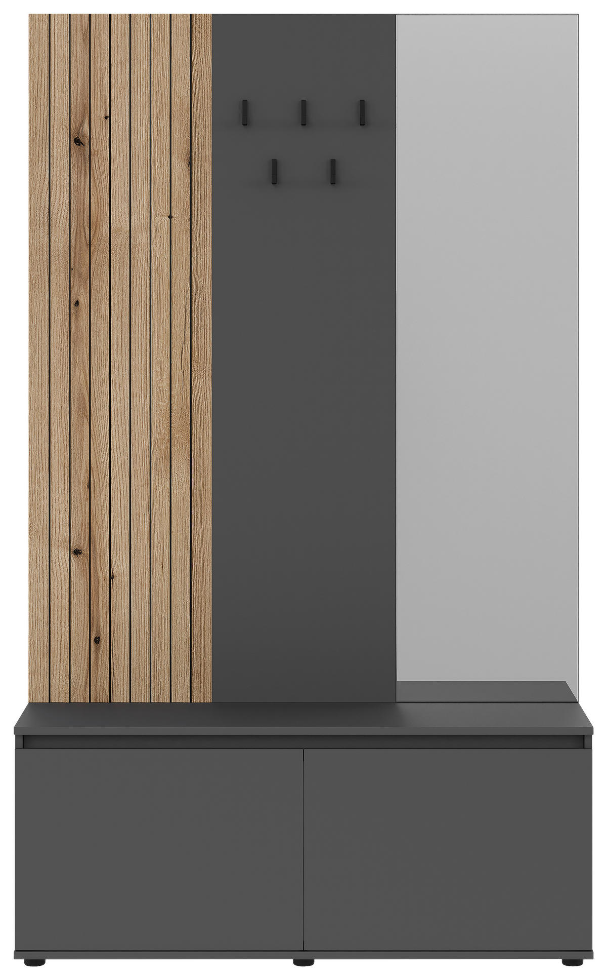 ŠATNA, 120/200/36,6 cm - barvy dubu/antracitová, Konvenční, kompozitní dřevo (120/200/36,6cm) - Carryhome