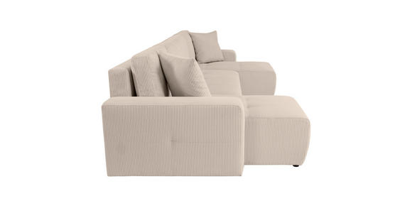 Wohnlandschaft inkl. Funktion Beige Cord  - Beige/Schwarz, KONVENTIONELL, Textil (146/317/146cm) - Xora