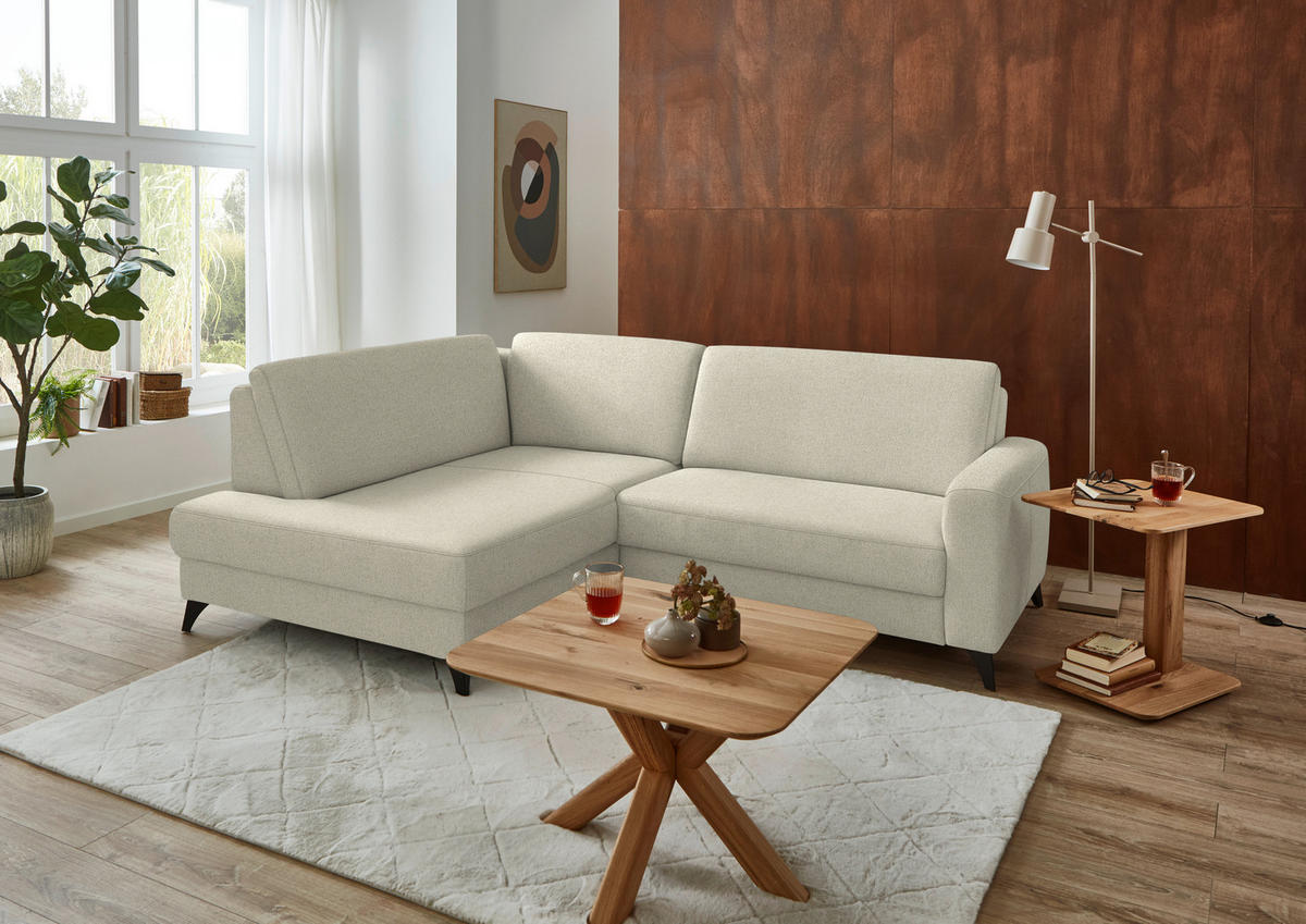 ECKSOFA  Chenille Silberfarben  - Silberfarben/Schwarz, Design, Textil/Metall (182/239cm) - Beldomo Comfort