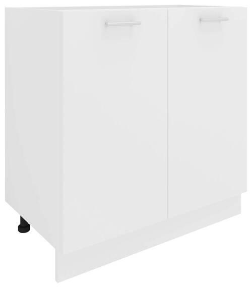 KÜCHENUNTERSCHRANK 80/82/46 cm  in Weiß  - Alufarben/Weiß, KONVENTIONELL, Holzwerkstoff/Metall (80/82/46cm) - MID.YOU