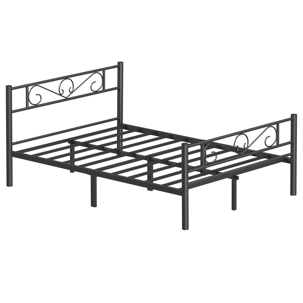 KOVOVÁ POSTEL, 140/190 cm černá - černá, Basics, kov (140/190cm) - Boxxx