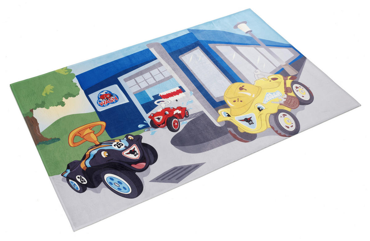 KINDERTEPPICH 100/160 cm Bobby Car  - Blau/Rot, Trend, Kunststoff/Textil (100/160cm)