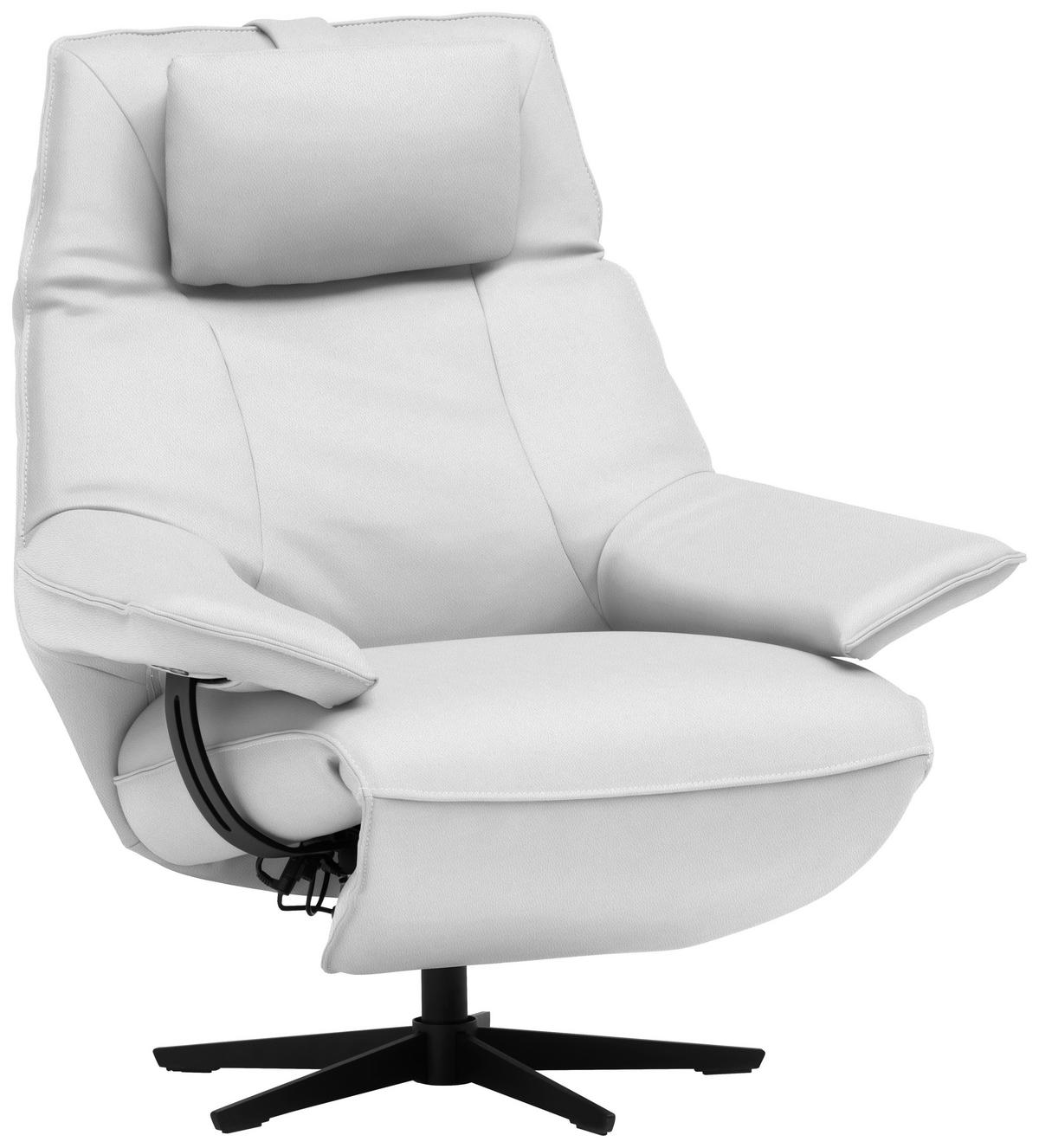 RELAXSESSEL in Leder Weiß  - Beige/Schwarz, Design, Leder/Metall (92/79/82cm) - Dieter Knoll