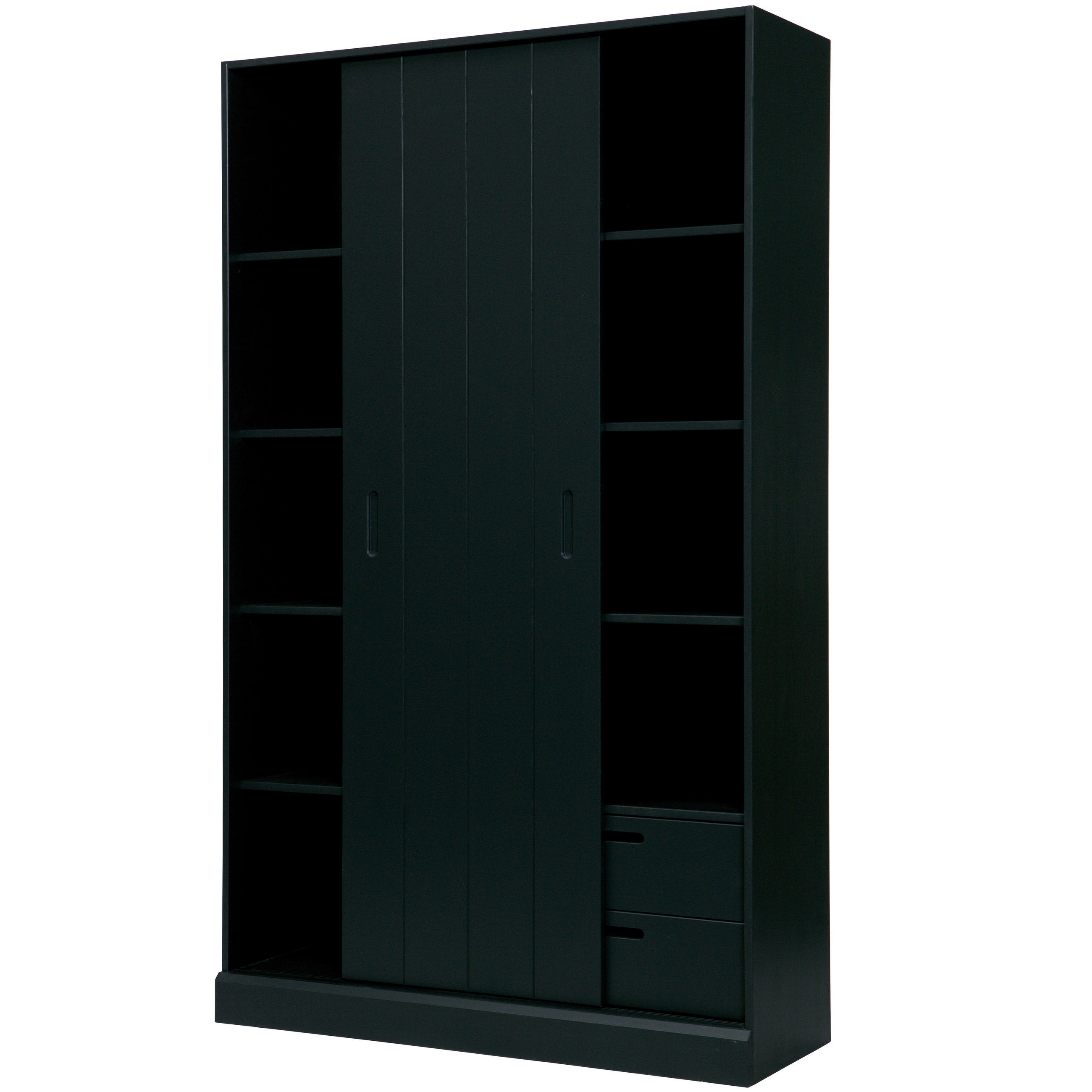 SCHIEBETÜRENSCHRANK 120/200/42 cm 1-türig Schwarz  - Schwarz, Design, Holz (120/200/42cm) - Livetastic