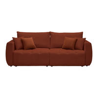 SCHLAFSOFA in Chenille, Jacquard Rostfarben  - Rostfarben/Schwarz, Kunststoff/Textil (245/74-90/104cm) - MID.YOU