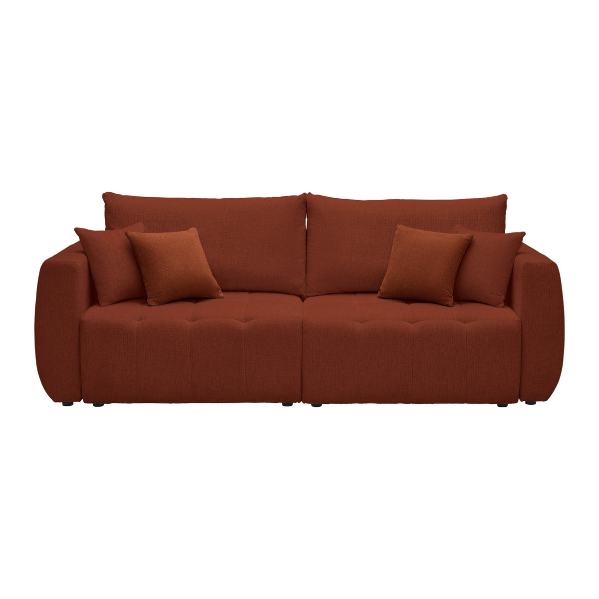 SCHLAFSOFA in Chenille, Jacquard Rostfarben  - Rostfarben/Schwarz, Kunststoff/Textil (245/74-90/104cm) - MID.YOU