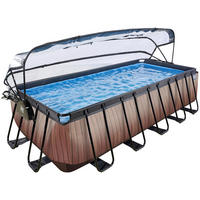 POOL-SET WOOD 540/250/122 cm  - Braun, KONVENTIONELL, Metall (540/250/122cm) - EXIT Toys