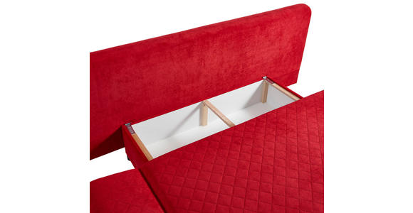 SCHLAFSOFA Armteil verstellbar Sorini  mit Stoffauswahl Mikrofaser Rot  - Chromfarben/Rot, Design, Textil (194/73/91cm) - Xora