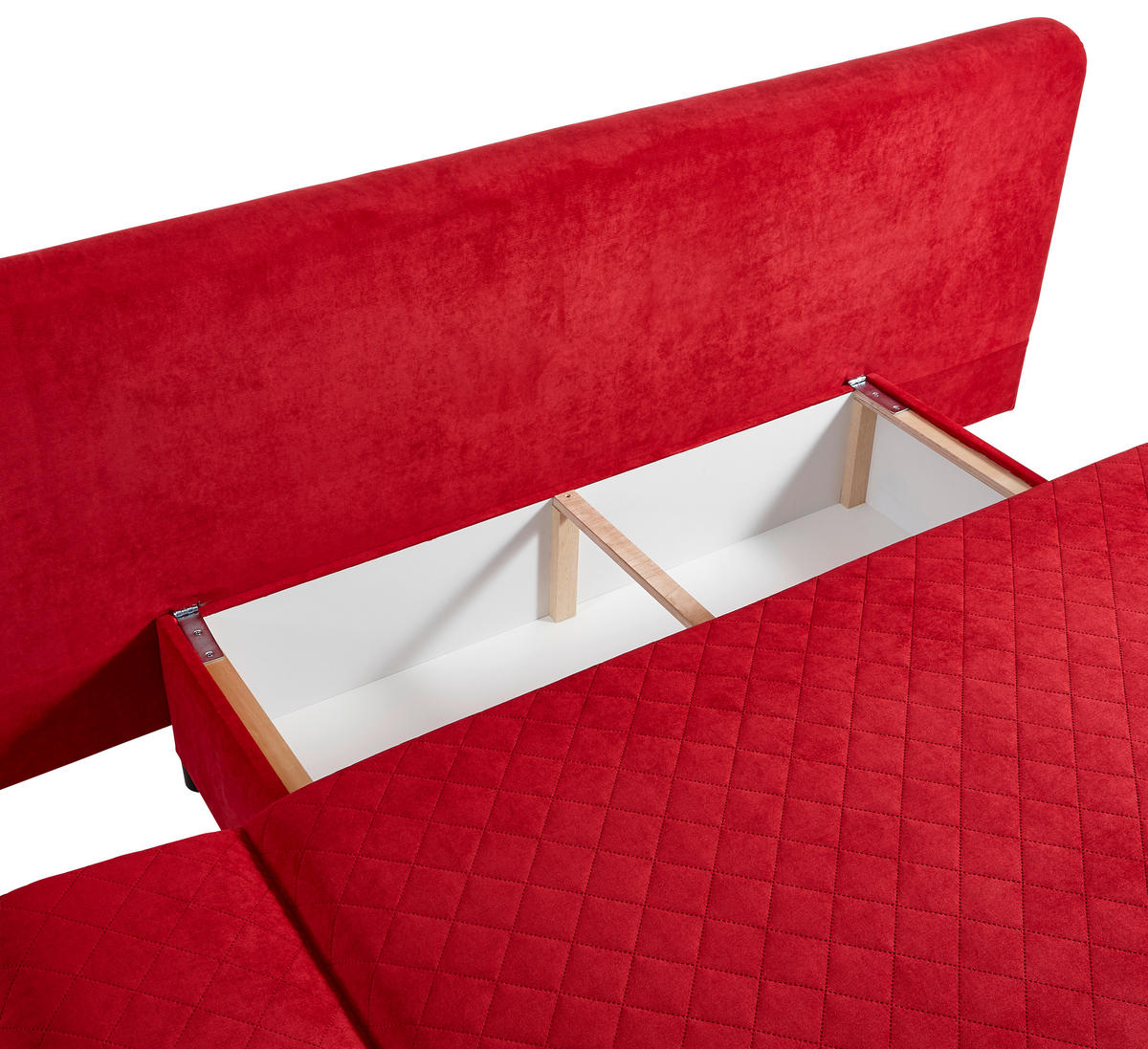 BÄDDSOFFA i mikrofiber röd  - röd/kromfärg, Design, textil (194/73/91cm) - MID.YOU