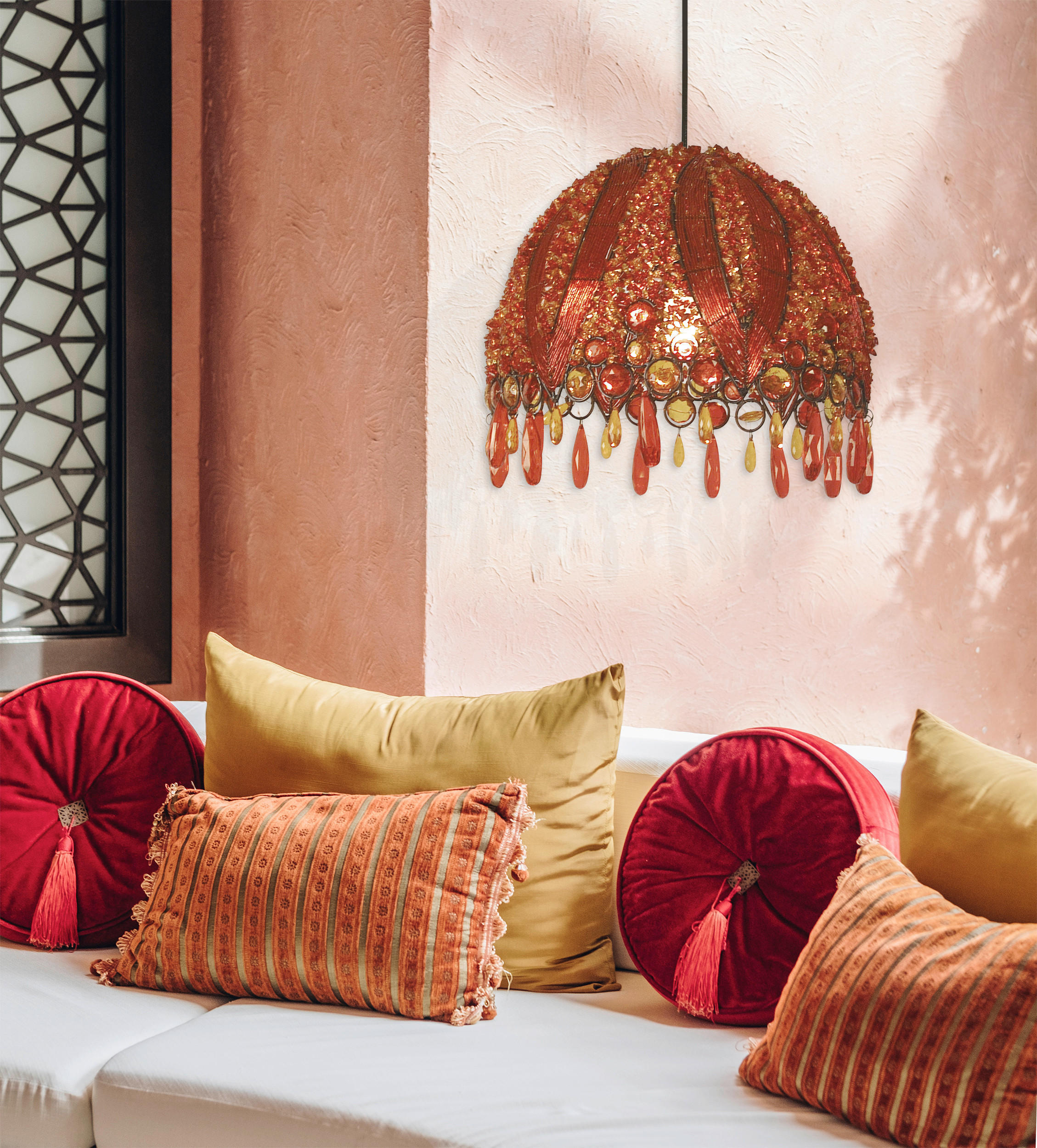 HÄNGELEUCHTE 32/101 cm   - Orange, LIFESTYLE, Kunststoff/Metall (32/101cm) - Näve