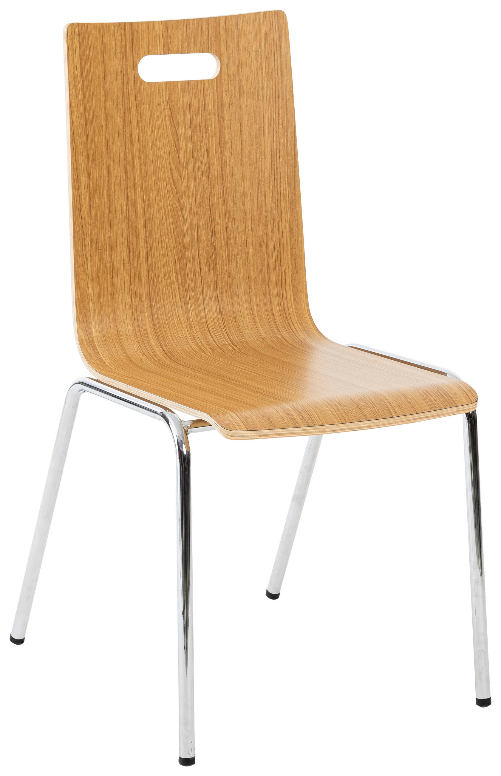 BESUCHERSTUHL  in Eichefarben, Chromfarben  - Chromfarben/Eichefarben, Basics, Holz/Metall (37/87/50cm) - Carryhome