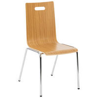 BESUCHERSTUHL  in Eichefarben, Chromfarben  - Chromfarben/Eichefarben, Basics, Holz/Metall (37/87/50cm) - Carryhome