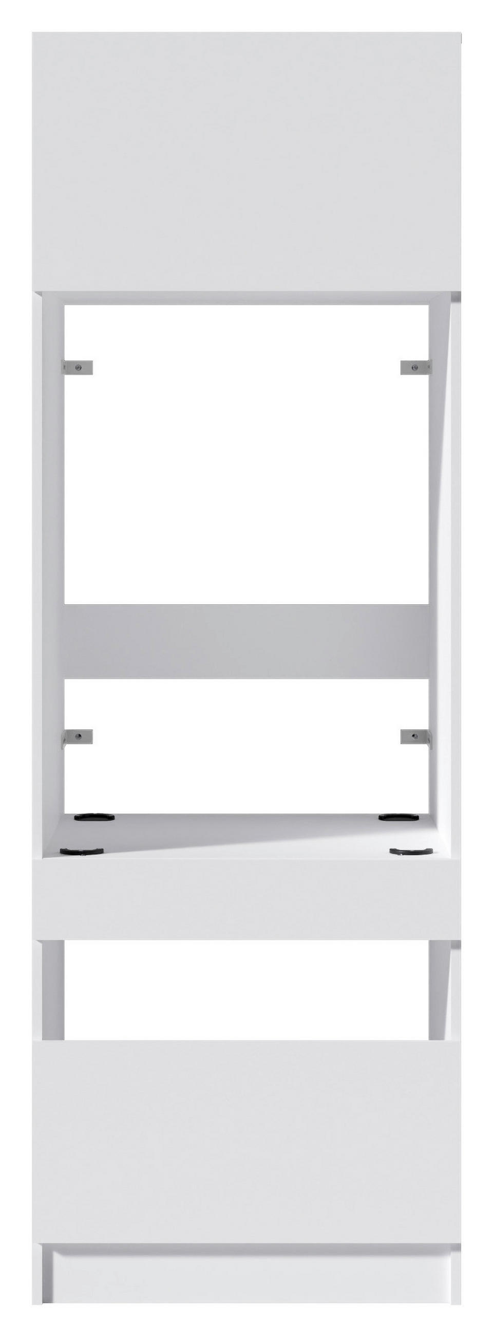 WASCHMASCHINENSCHRANK 68/200/68 cm  in Weiß  - Schwarz/Weiß, Design, Holzwerkstoff/Metall (68/200/68cm) - Milino
