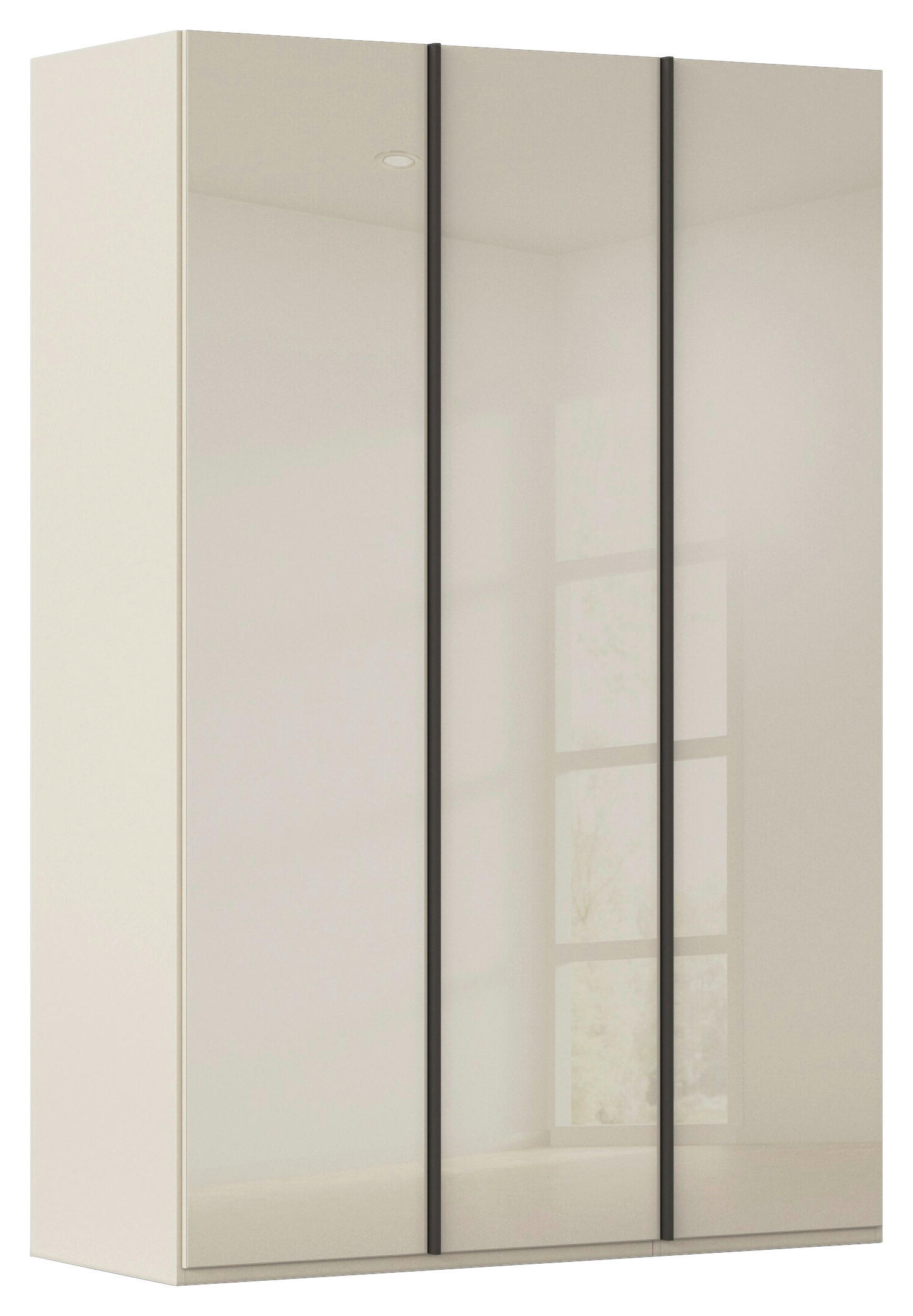 DREHTÜRENSCHRANK 151/235/61 cm,  in Champagner, 3-türig  - Champagner/Graphitfarben, Basics, Glas/Holzwerkstoff (151/235/61cm) - Novel