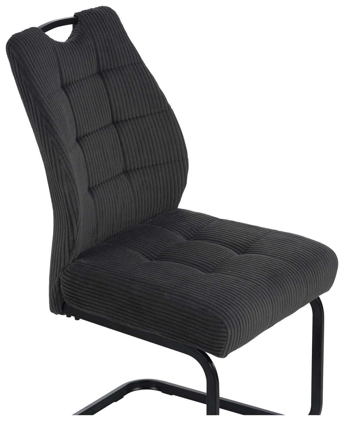 SCHWINGSTUHL  in Eisen Cord  - Dunkelgrau/Schwarz, Design, Textil/Metall (46/96/61.5cm) - Carryhome