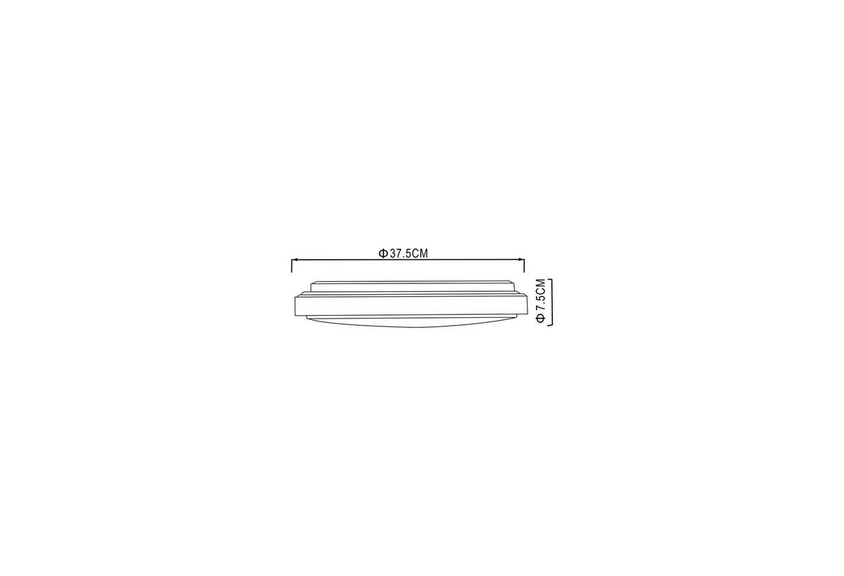STROPNA LED-SVETILKA  Kalle //3000-6000 K/230 V/ - bela/opal, Konvencionalno, kovina/umetna masa (37,5/7,5cm)