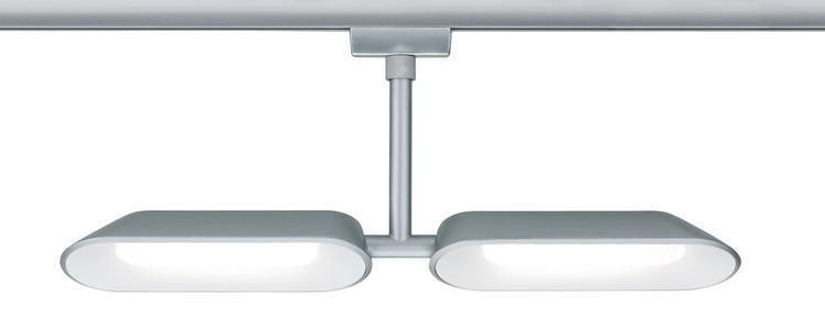 SCHIENENSYSTEM-STRAHLER URail - Chromfarben, Design, Metall (37,5/17/2,6cm) - Paulmann