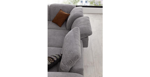 WOHNLANDSCHAFT Grau Webstoff - Schwarz/Grau, Design, Textil/Metall (226/292cm) - Valnatura