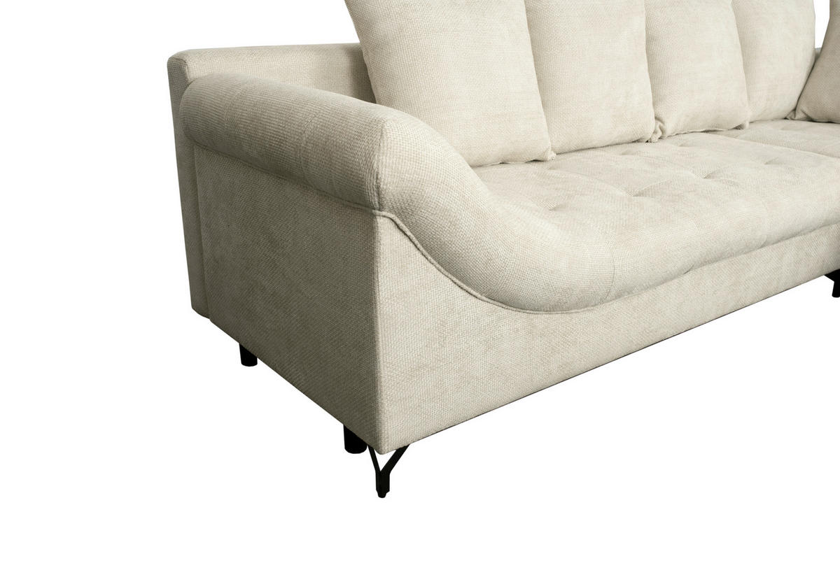 ECKSOFA Perlmutt Struktur  - Perlmutt/Schwarz, KONVENTIONELL, Textil/Metall (274/194cm) - Carryhome