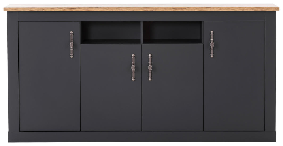 SIDEBOARD  in 200/104/45 cm  - Anthrazit/Silberfarben, Design, Holzwerkstoff/Metall (200/104/45cm) - MID.YOU