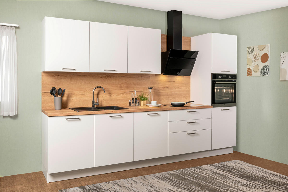 PLÁNOVATEĽNÁ KUCHYŇA - biela, Design, kompozitné drevo (330cm) - Celina