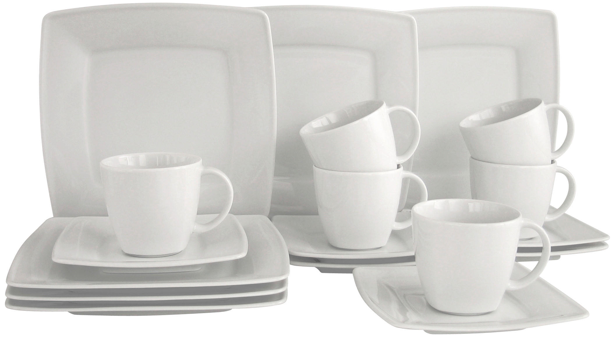 KAFFEESERVICE Weiß 18-teilig Victora Weiss  - Weiß, Basics, Keramik - Creatable
