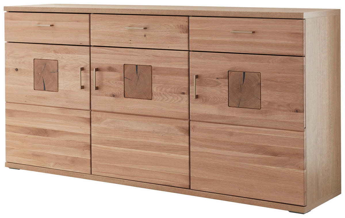 SIDEBOARD  in 180/91/43,8 cm  - Alteiche/Silberfarben, KONVENTIONELL, Holz/Holzwerkstoff (180/91/43,8cm) - Livetastic