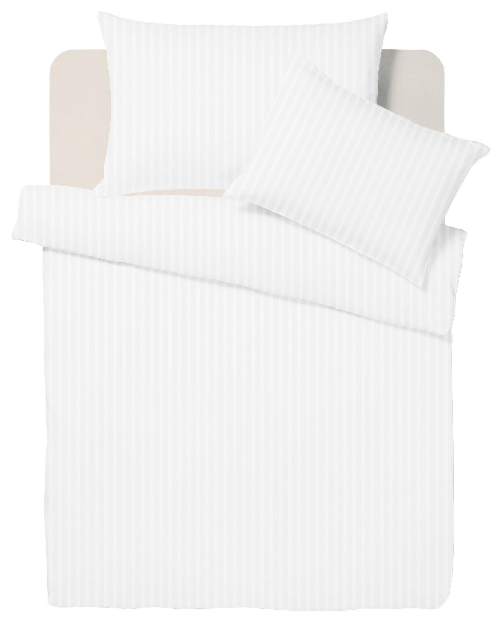 DUVETBEZUG Bio Stripe Satin 160/210 cm  - Weiss, Basics, Textil (160/210cm) - Bio:Vio