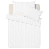 DUVETBEZUG Bio Stripe Satin 160/210 cm  - Weiss, Basics, Textil (160/210cm) - Bio:Vio
