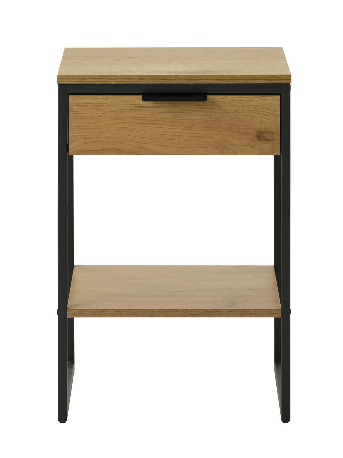 NACHTSCHRANK 30/60/40 cm  - Eichefarben/Schwarz, Basics, Holzwerkstoff/Metall (30/60/40cm) - Xora
