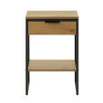 NACHTSCHRANK 30/60/40 cm  - Eichefarben/Schwarz, Basics, Holzwerkstoff/Metall (30/60/40cm) - Xora