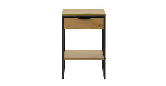 NACHTSCHRANK 30/60/40 cm  - Eichefarben/Schwarz, Basics, Holzwerkstoff/Metall (30/60/40cm) - Xora