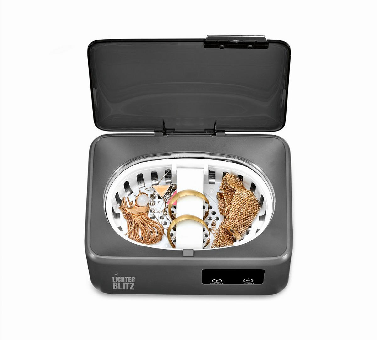 ULTRASCHALLREINIGER Lichterblitz  - Grau, Basics, Kunststoff/Metall (18,5/13/11,5cm) - Lichterblitz