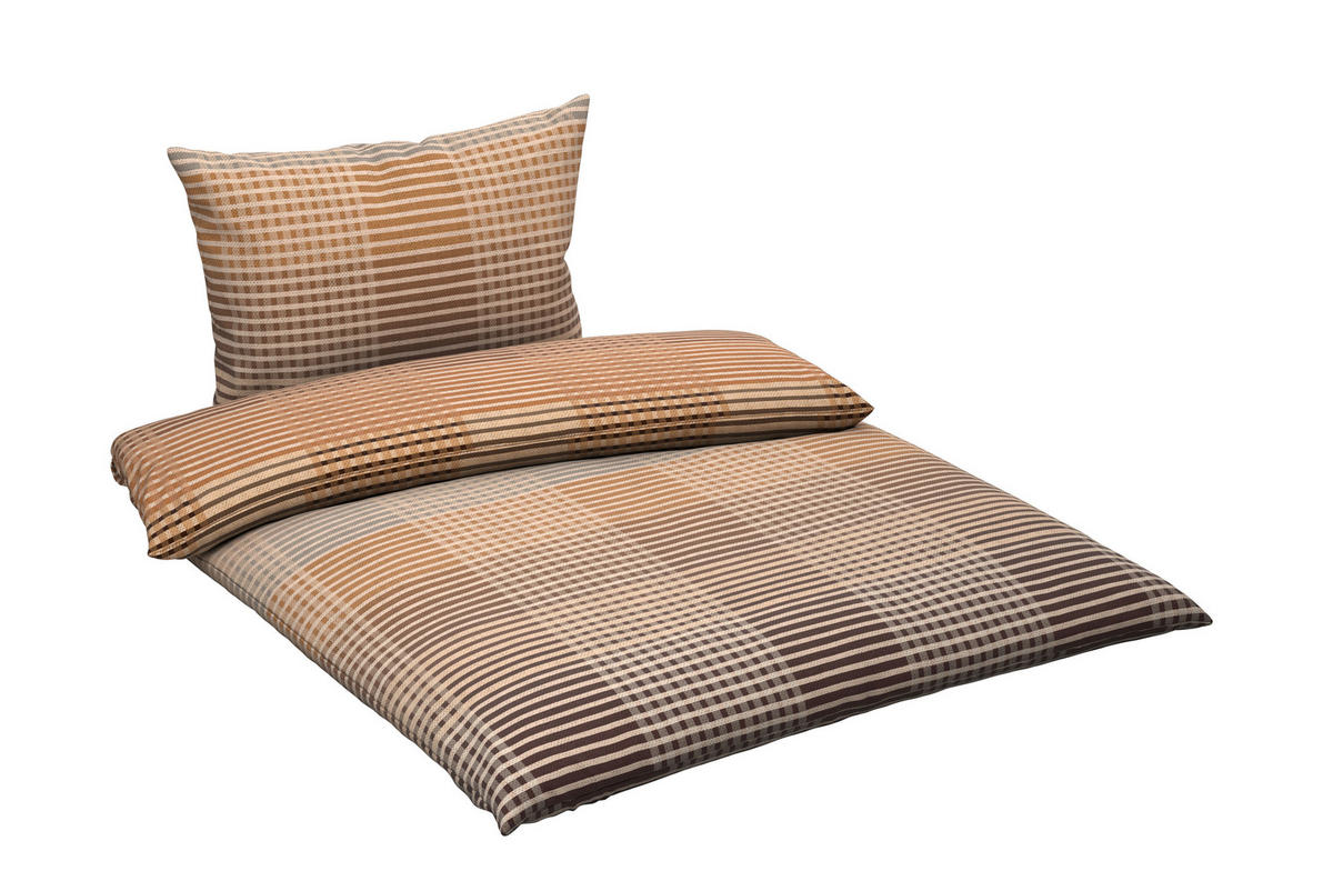 POSTEĽNÁ BIELIZEŇ, flanel, hnedá, 140/200 cm - hnedá, textil (140/200cm) - Novel