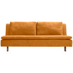 SCHLAFSOFA Flachgewebe Currygelb  - Currygelb/Eichefarben, KONVENTIONELL, Holz/Textil (205/85/98cm) - Carryhome