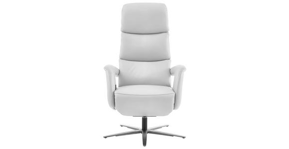 RELAXSESSEL in Leder Weiß  - Edelstahlfarben/Weiß, Design, Leder/Metall (76/119/86cm) - Dieter Knoll
