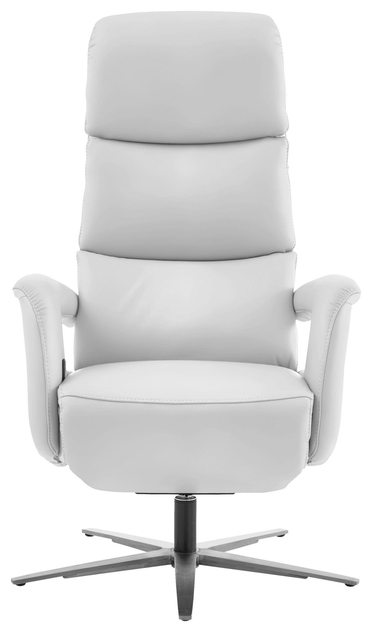 RELAXSESSEL in Leder Weiß  - Edelstahlfarben/Weiß, Design, Leder/Metall (76/119/86cm) - Dieter Knoll